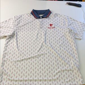 Radmor Golf White Polo with Blue and Red Details